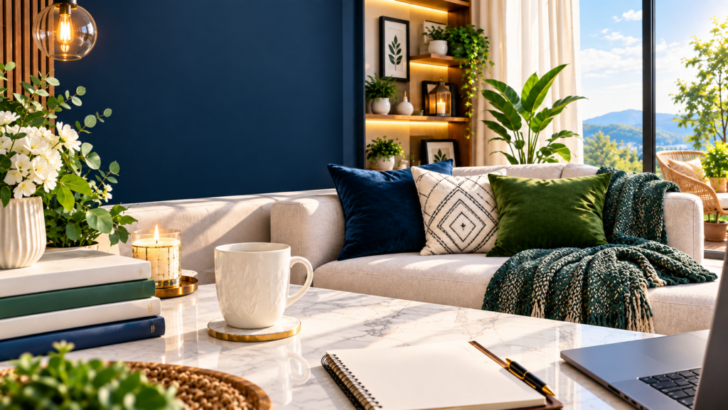 TheHometrotters modern interior design and cozy home décor living room