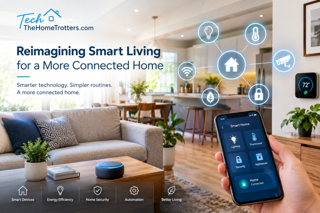 Tech TheHomeTrotters.com smart home technology with connected devices, lighting, security, and energy management